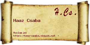 Haaz Csaba névjegykártya